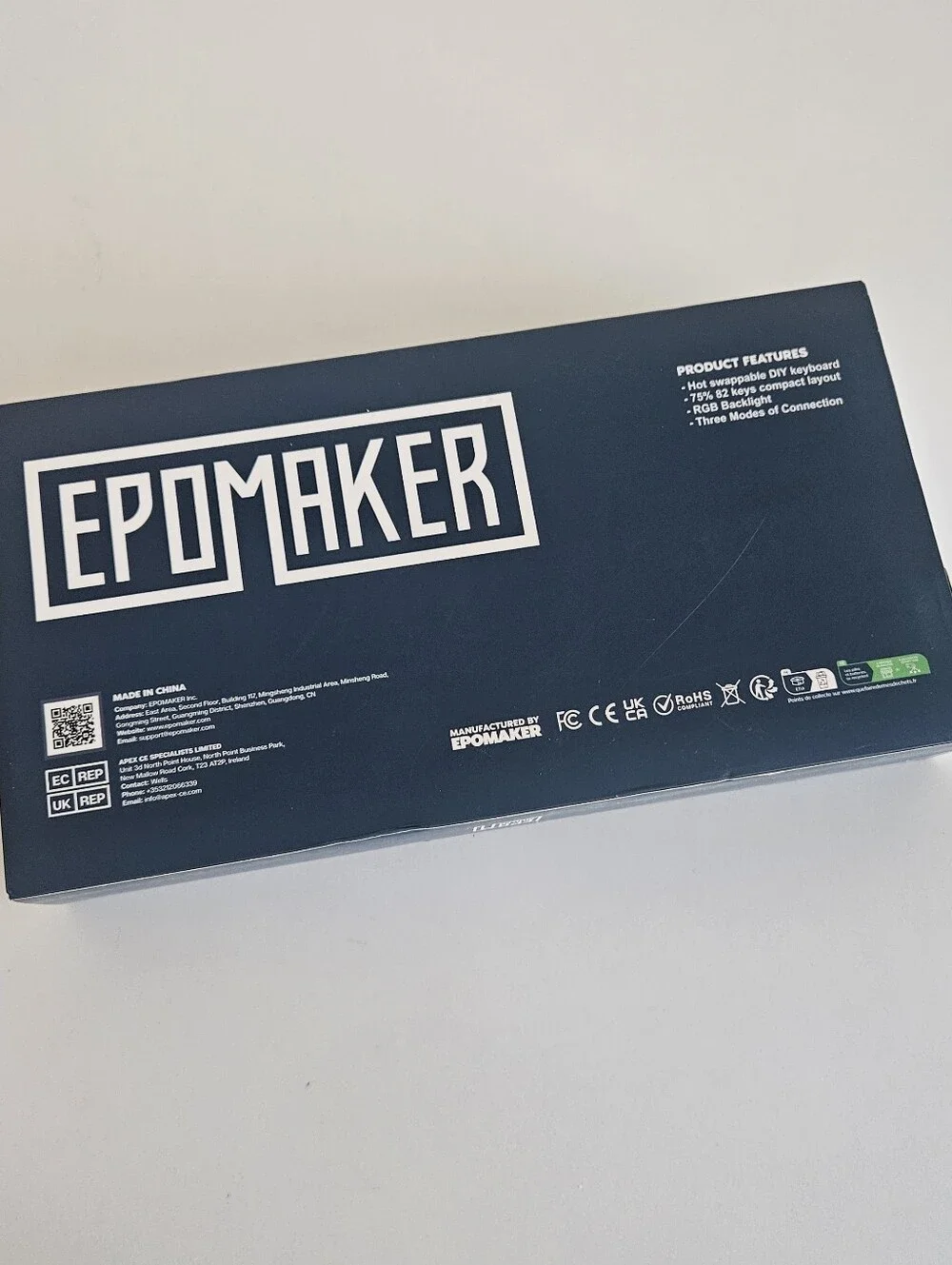 Epomaker EP75 75% Hot-Swappable Mechanical Keyboard White Gaming Computer RPG